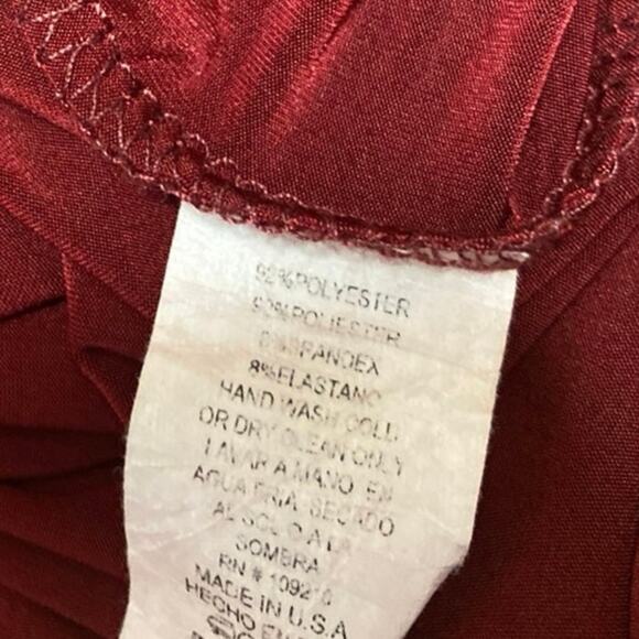 Windsor Red Sleeveless Plunging V Neck Pleated Bridesmaid A Line Maxi Dress S - Picture 4 of 5